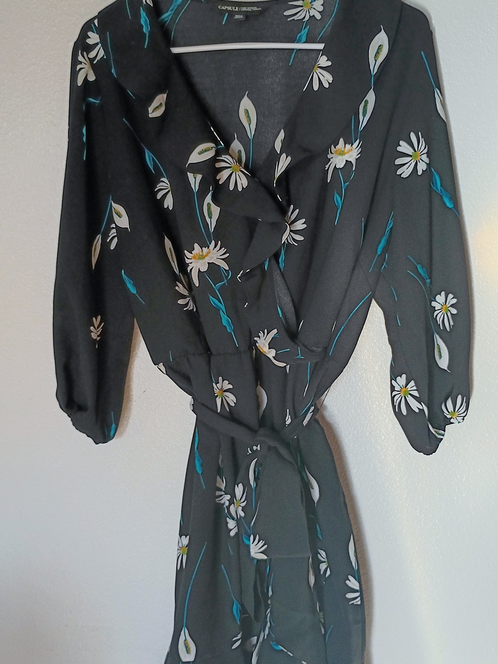 Capsule Collection Black Floral Wrap Dress